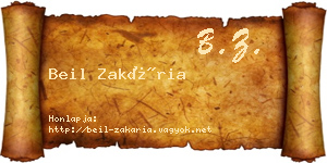 Beil Zakária névjegykártya
